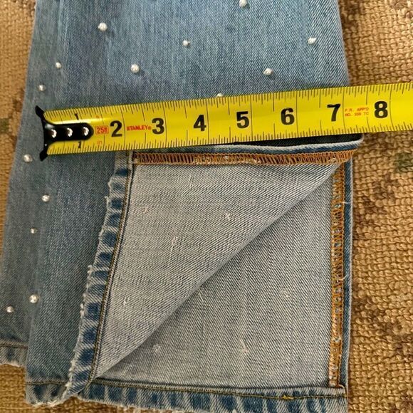 Jonathan Simkhai Embellished Pearl / Beaded distressed jeans NWOT 25 - Picture 10 of 12